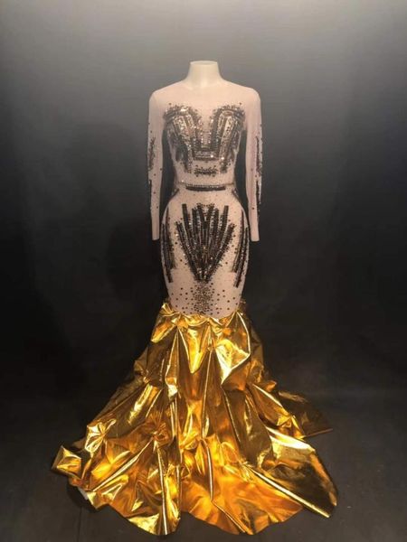 casual dresses sparkly rhinestones gold sequins trailing dress formal women singer evening party one piece costume bar performance stage out, Black;gray
casual dresses sparkly rhinestones gold sequins trailing dress formal women singer evening party one piece costume bar performance stage out, Black;gray