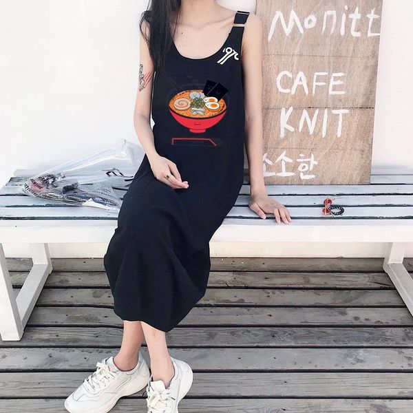 summer women beach sleeveless dress loose adjustable suspender tank dresses straight japanese cartoon ramen print sundress casual, Black;gray
summer women beach sleeveless dress loose adjustable suspender tank dresses straight japanese cartoon ramen print sundress casual, Black;gray