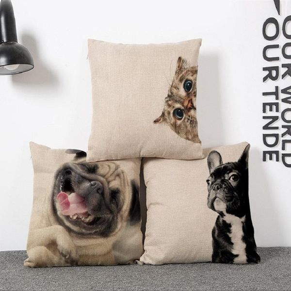 45x45cm natural cushion cover cotton linen pug dog cat decorative pillowcase chair seat square animal pillow case home decor cushion/decorat
45x45cm natural cushion cover cotton linen pug dog cat decorative pillowcase chair seat square animal pillow case home decor cushion/decorat