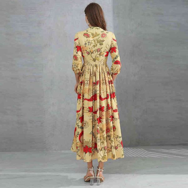 dress seqinyy elegant yellow spring fall fashion design feminine runway red flowers printed the line bohemian buttons, Black;gray
dress seqinyy elegant yellow spring fall fashion design feminine runway red flowers printed the line bohemian buttons, Black;gray
