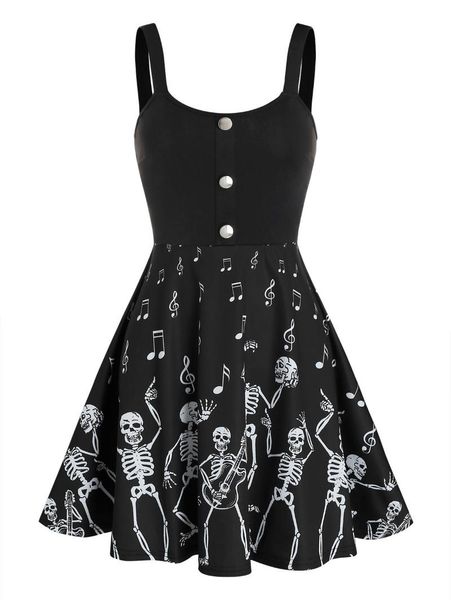 casual dresses kenancy plus size sleeveless gothic black dress skeleton music note print mock button vintage women party, Black;gray
casual dresses kenancy plus size sleeveless gothic black dress skeleton music note print mock button vintage women party, Black;gray