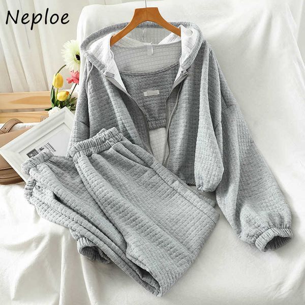 neploe 3 piece set solid color zip hooded drawstring sweatshirts + camis + stretch waist casual pants fashion suit 210925, White
neploe 3 piece set solid color zip hooded drawstring sweatshirts + camis + stretch waist casual pants fashion suit 210925, White