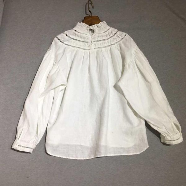 women's blouses & shirts retro lantern sleeves washed linen fashion women blouse pullover white black hollow out stand ruffled collar l
women's blouses & shirts retro lantern sleeves washed linen fashion women blouse pullover white black hollow out stand ruffled collar l