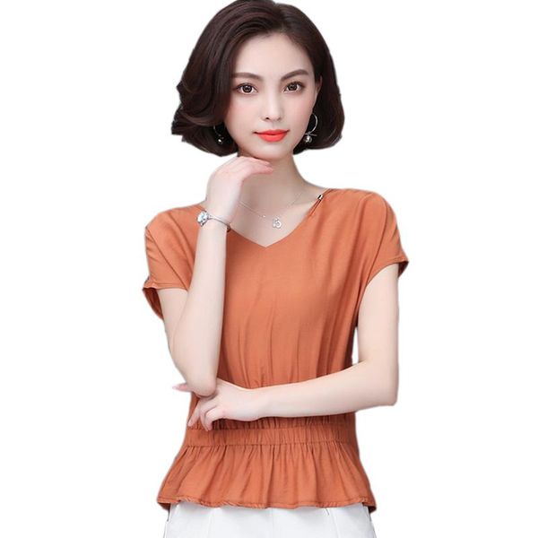 women's blouses & shirts v-neck summer blouse chiffon shirt female bat sleeve women elegant pleated plus size, White
women's blouses & shirts v-neck summer blouse chiffon shirt female bat sleeve women elegant pleated plus size, White