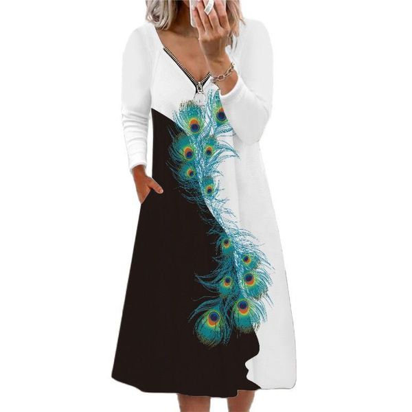 casual dresses 2021 autumn arrival v-neck zipper printing long sleeve fashion loose female splice a-line dress vestidos, Black;gray
casual dresses 2021 autumn arrival v-neck zipper printing long sleeve fashion loose female splice a-line dress vestidos, Black;gray