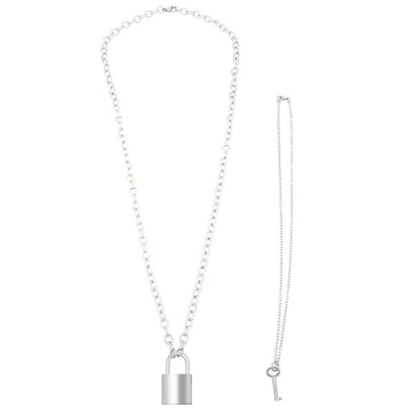 pendant necklaces 2pcs fashion lock key clavicle chain necklace jewelry gift for men, Silver
pendant necklaces 2pcs fashion lock key clavicle chain necklace jewelry gift for men, Silver