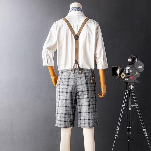 men's shorts summer vintage mens plaid bib overalls casual knee length straight plus size 38 streetwear bermuda trousers male, White;black
men's shorts summer vintage mens plaid bib overalls casual knee length straight plus size 38 streetwear bermuda trousers male, White;black