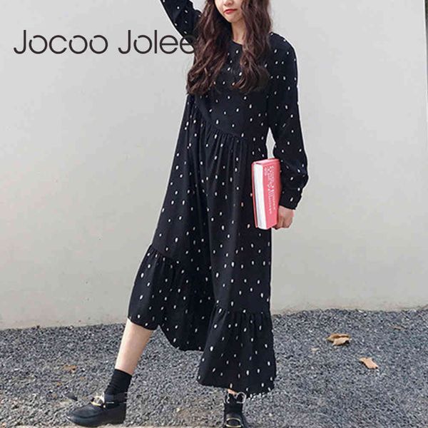 women spring autumn polka dot print loose dress elegant ruffled long casual linen maxi robe plus size 210428, Black;gray
women spring autumn polka dot print loose dress elegant ruffled long casual linen maxi robe plus size 210428, Black;gray