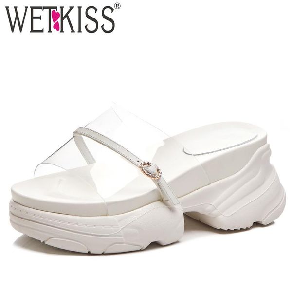 slippers wetkiss 2021 women slides shoes transparent pvc wedges high heels platform female summer mules white, Black
slippers wetkiss 2021 women slides shoes transparent pvc wedges high heels platform female summer mules white, Black