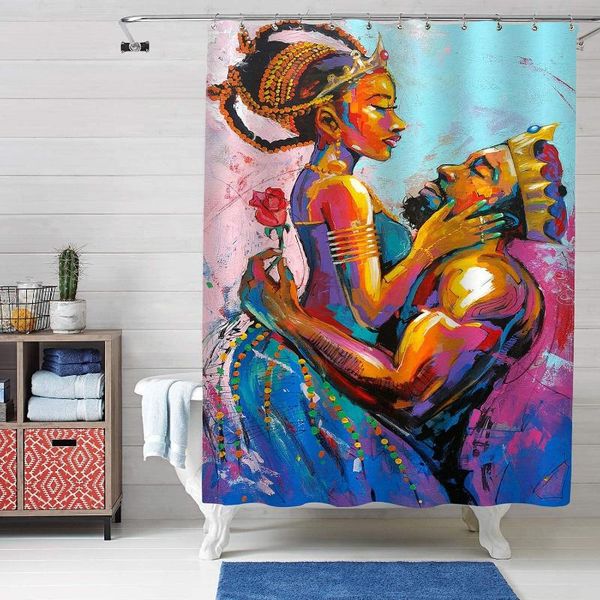 black african king and queen shower curtain oil painting afro lover couple artwork for bathroom décor curtains
black african king and queen shower curtain oil painting afro lover couple artwork for bathroom décor curtains