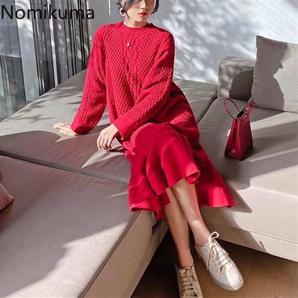 casual dresses nomikuma women sweater mermaid dress long sleeve o-neck korean twisted knitted 2021 autumn winter ruffle vestidos 6c385, Black;gray
casual dresses nomikuma women sweater mermaid dress long sleeve o-neck korean twisted knitted 2021 autumn winter ruffle vestidos 6c385, Black;gray