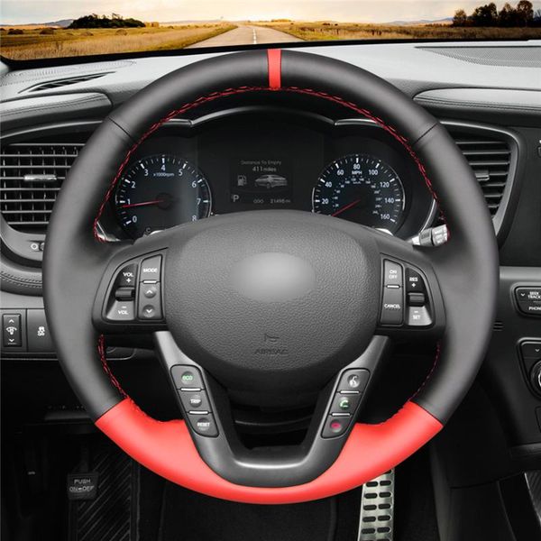 steering wheel covers car pi for kia k5 optima 2011 2012 2013 hand-stitched diy black and red artificial leather accessories
steering wheel covers car pi for kia k5 optima 2011 2012 2013 hand-stitched diy black and red artificial leather accessories