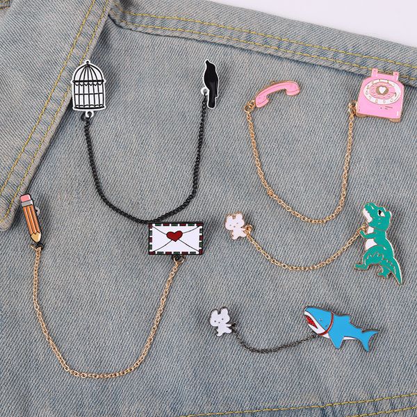 tassel enamel pins dinosaur shark bird animal love letter vintage phone collar decor lapel pin brooch men women jewelry gifts, Blue
tassel enamel pins dinosaur shark bird animal love letter vintage phone collar decor lapel pin brooch men women jewelry gifts, Blue