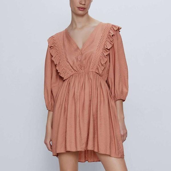 summer women dress fashion solid ruffles 3/4 sleeve casual mini party vestido elegant v-neck girls causal outfits dresses, Black;gray
summer women dress fashion solid ruffles 3/4 sleeve casual mini party vestido elegant v-neck girls causal outfits dresses, Black;gray