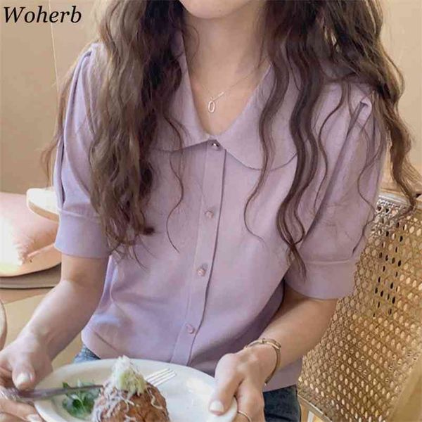 knitted thin women solid color short sleeve single breasted sweater sweet peter pan collar fashion cardigan sueter 210519, White
knitted thin women solid color short sleeve single breasted sweater sweet peter pan collar fashion cardigan sueter 210519, White