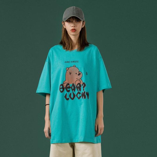 summer 2021 european and american tide card cartoon bear t-shirt loose short-sleeved design sense lady small focus original women's, White
summer 2021 european and american tide card cartoon bear t-shirt loose short-sleeved design sense lady small focus original women's, White