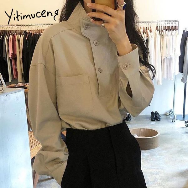 women's blouses & shirts yitimuceng simple blouse women button up oversized casual shirt korean fashion loose cotton apricot black 202, White
women's blouses & shirts yitimuceng simple blouse women button up oversized casual shirt korean fashion loose cotton apricot black 202, White