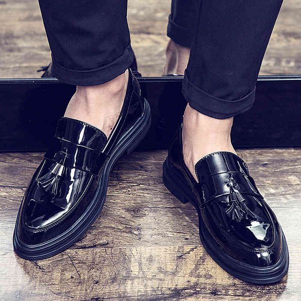 dress shoes england men pointed toe california autumn patent leather platform tassel for wedding, Black
dress shoes england men pointed toe california autumn patent leather platform tassel for wedding, Black