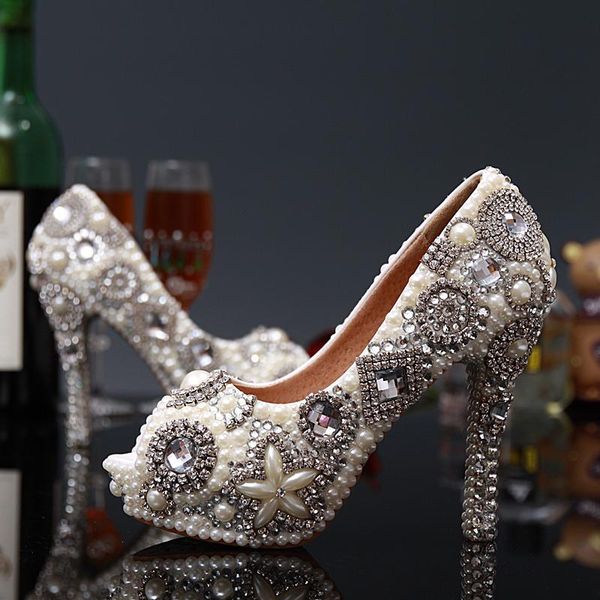 unique high heeled bridal shoes pearl rhinestone wedding dress peep toe waterproof woman party prom, Black
unique high heeled bridal shoes pearl rhinestone wedding dress peep toe waterproof woman party prom, Black