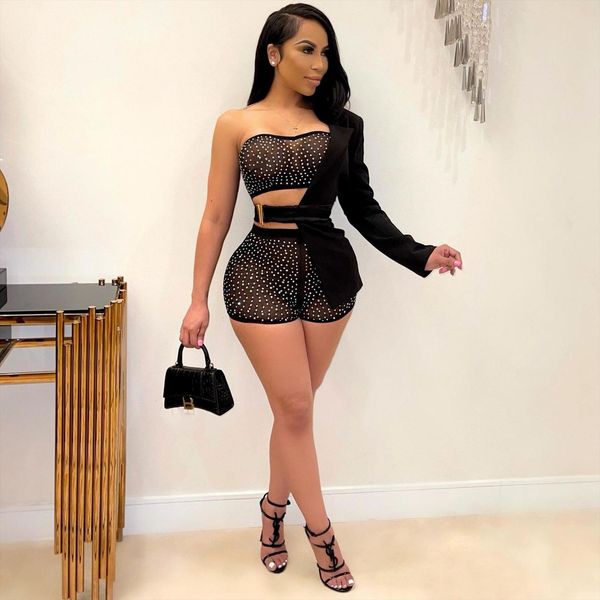 arrival famous brand 3 women tracksuits pcs blazer set diamond and strapless short shorts summer outfits, Gray
arrival famous brand 3 women tracksuits pcs blazer set diamond and strapless short shorts summer outfits, Gray