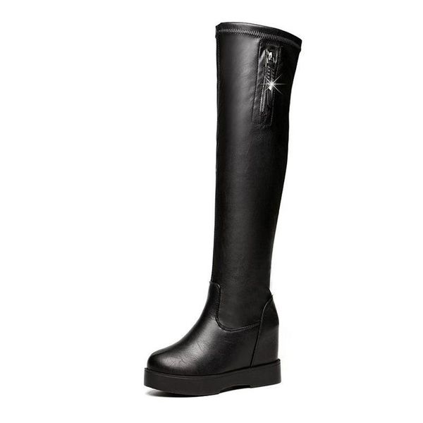 boots thick-soled inner heightening wedge heel waterproof platform flat-bottom high autumn /winter pu over-the-knee, Black
boots thick-soled inner heightening wedge heel waterproof platform flat-bottom high autumn /winter pu over-the-knee, Black