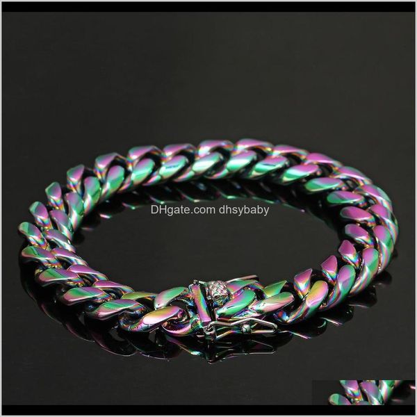 link, chain drop delivery 2021 luxury designer bracelet mens hip hop jewelry miami cuban link chainn bracelets rapper hiphop stainless steel, Black
link, chain drop delivery 2021 luxury designer bracelet mens hip hop jewelry miami cuban link chainn bracelets rapper hiphop stainless steel, Black