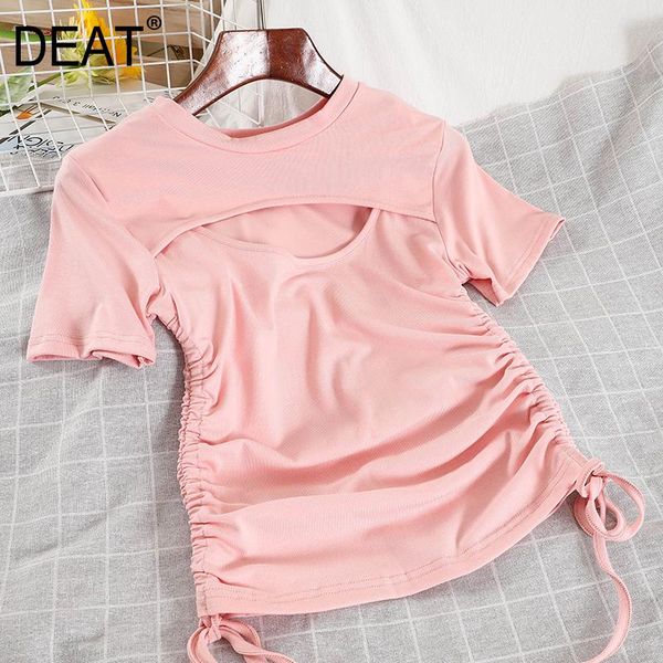 women's t-shirt deat 2021 spring summer fashion casual o neck short sleeve loose drawstring versatile sj367, White
women's t-shirt deat 2021 spring summer fashion casual o neck short sleeve loose drawstring versatile sj367, White