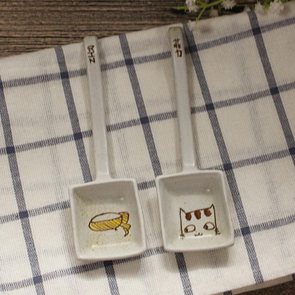 1pc cartoon spoon hand painted cat ceramic dessert ice cream milk powder scoop square shovel long handle spoons
1pc cartoon spoon hand painted cat ceramic dessert ice cream milk powder scoop square shovel long handle spoons