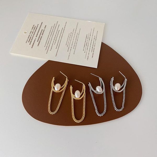 hoop & huggie wtltc drop long chains link c shaped earrings for women single small freshwater pearls hoops 2021 french jewelry, Golden;silver
hoop & huggie wtltc drop long chains link c shaped earrings for women single small freshwater pearls hoops 2021 french jewelry, Golden;silver