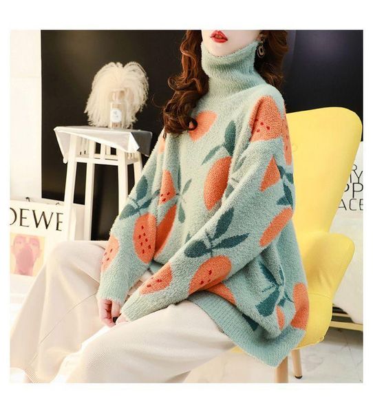 women's knits & tees orange fruit oversized pullovers women winter high collar loose long sweaters streetwear warm outerwear overcoat c, White
women's knits & tees orange fruit oversized pullovers women winter high collar loose long sweaters streetwear warm outerwear overcoat c, White