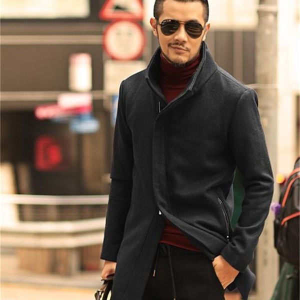 men's wool & blends stand collar casual winter jacket plus size long sleeve coats designer inclined zipper mens fashion 2tzm, Black
men's wool & blends stand collar casual winter jacket plus size long sleeve coats designer inclined zipper mens fashion 2tzm, Black