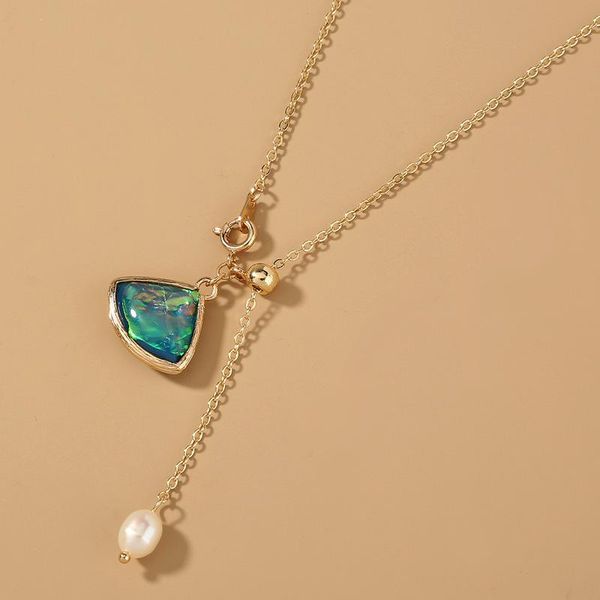pendant necklaces minar ins fashion green glass shell necklace for women gold color linked small circle chain pearl choker gift, Silver
pendant necklaces minar ins fashion green glass shell necklace for women gold color linked small circle chain pearl choker gift, Silver
