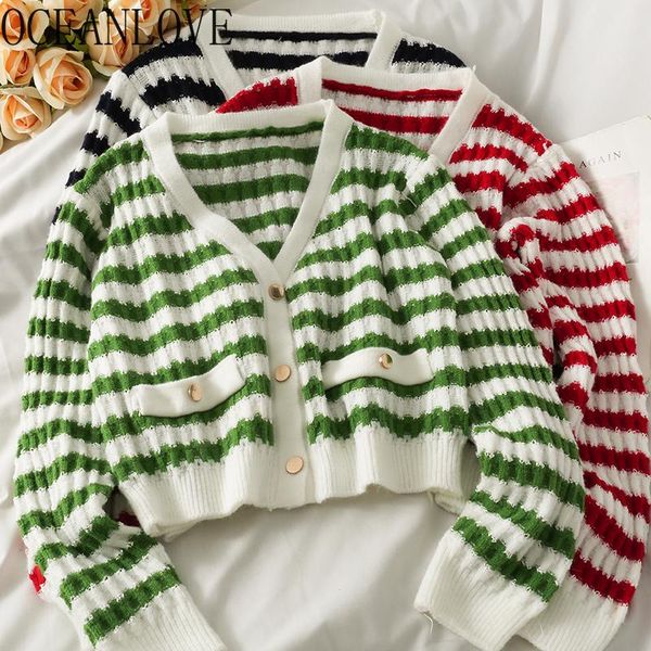 women's knits & tees oceanlove striped sweaters women autumn winter sweet v neck korean fashion 2021 cardigans short sueter de mujer, White
women's knits & tees oceanlove striped sweaters women autumn winter sweet v neck korean fashion 2021 cardigans short sueter de mujer, White