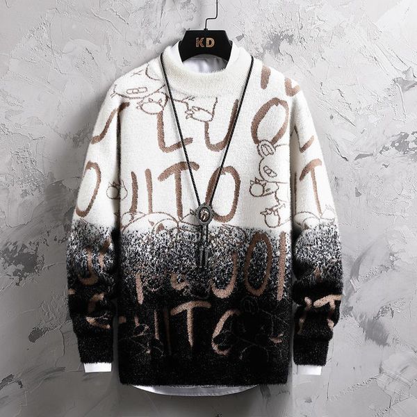 men's sweaters 2021 gradient bottoming shirt light luxury fashion semi high neck sweater winter warm personalized letter men, White;black
men's sweaters 2021 gradient bottoming shirt light luxury fashion semi high neck sweater winter warm personalized letter men, White;black