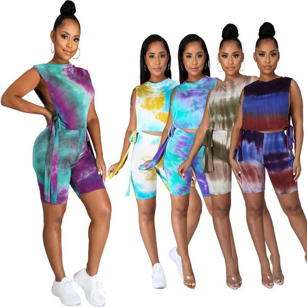two piece women clothing wholesale tie dye sleeveless bandage side fashion casual short jogging suit tracksuit 2021drop women's tracksu, Gray
two piece women clothing wholesale tie dye sleeveless bandage side fashion casual short jogging suit tracksuit 2021drop women's tracksu, Gray