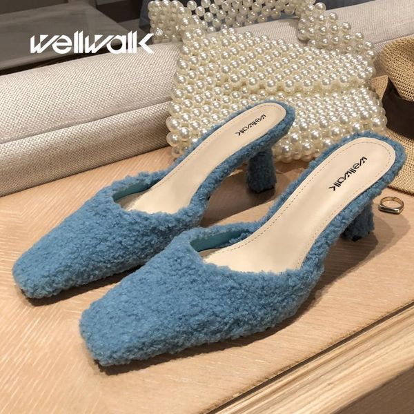 slippers wool dress mules shoes women heel slides fashion brand designer fur square toe ladies wedding party, Black
slippers wool dress mules shoes women heel slides fashion brand designer fur square toe ladies wedding party, Black
