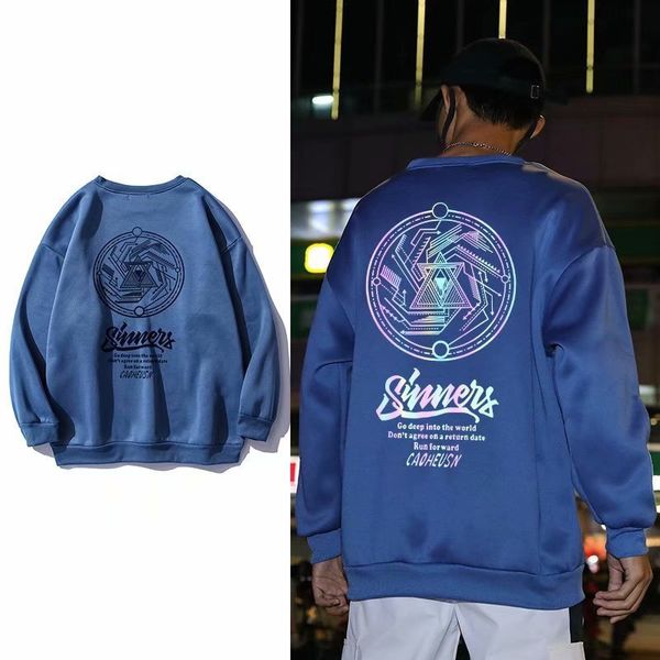 mens sweater high street hiphop reflective sweater men's fashion plush autumn and winter loose round neck pullover casual student, Black
mens sweater high street hiphop reflective sweater men's fashion plush autumn and winter loose round neck pullover casual student, Black