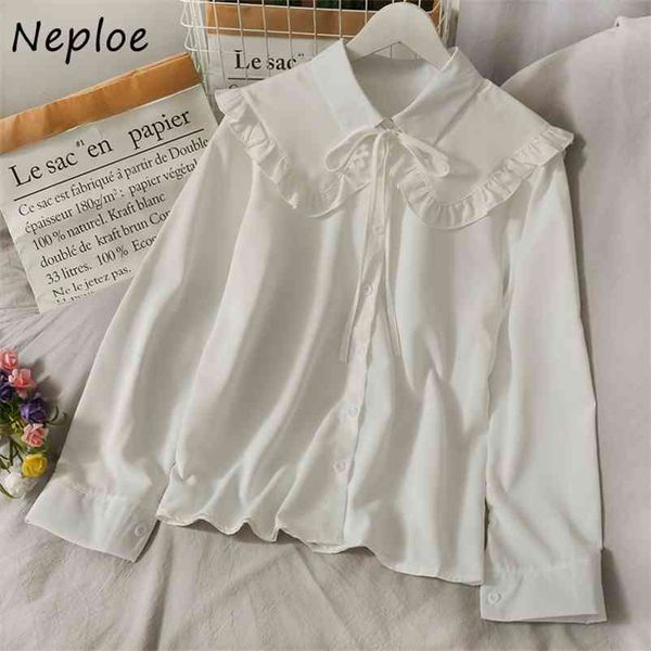 doll collar lace up bow design solid blouse women long sleeve single breast loose blusas spring all match shirt 210422, White
doll collar lace up bow design solid blouse women long sleeve single breast loose blusas spring all match shirt 210422, White