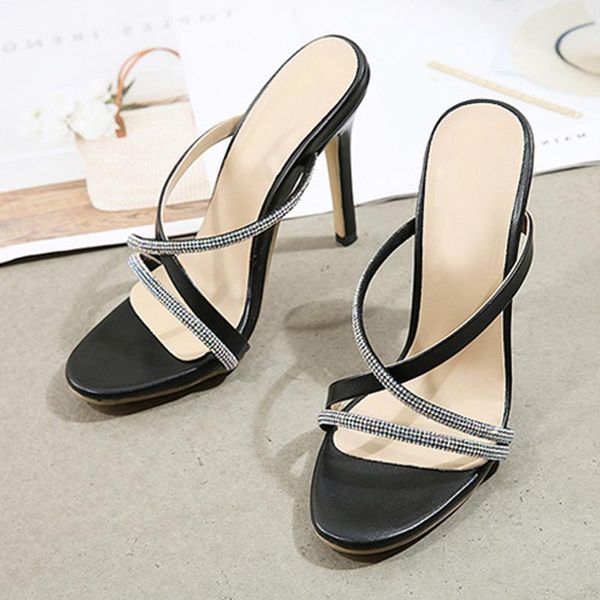 slippers fashion thin high heels women mules crystal rhinestone sandals elegant open toe shallow party sliders shoes ladies, Black
slippers fashion thin high heels women mules crystal rhinestone sandals elegant open toe shallow party sliders shoes ladies, Black