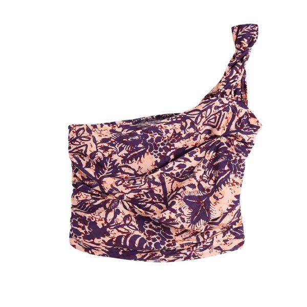 women's blouses & shirts summer women vintage print asymmetric single shoulder short blouse female slim pleated shirt casual lady blus, White
women's blouses & shirts summer women vintage print asymmetric single shoulder short blouse female slim pleated shirt casual lady blus, White