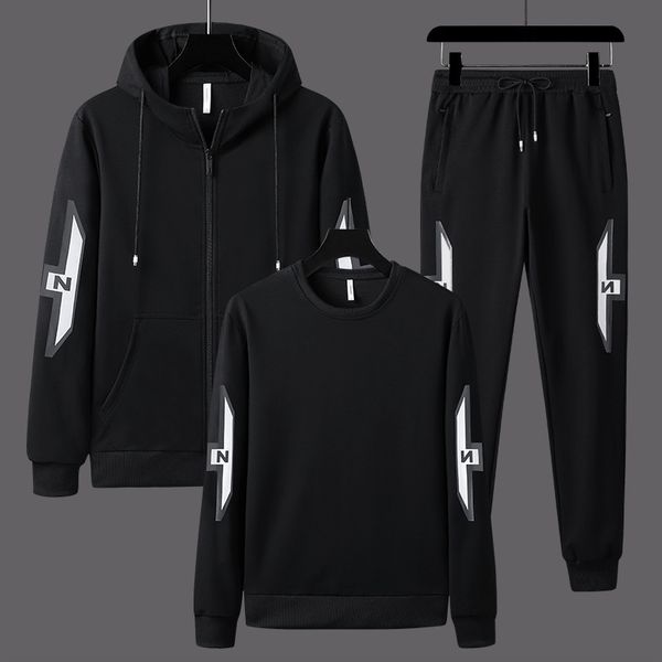 2020 men's sweater leisure sports youth brand running three piece set, Black
2020 men's sweater leisure sports youth brand running three piece set, Black