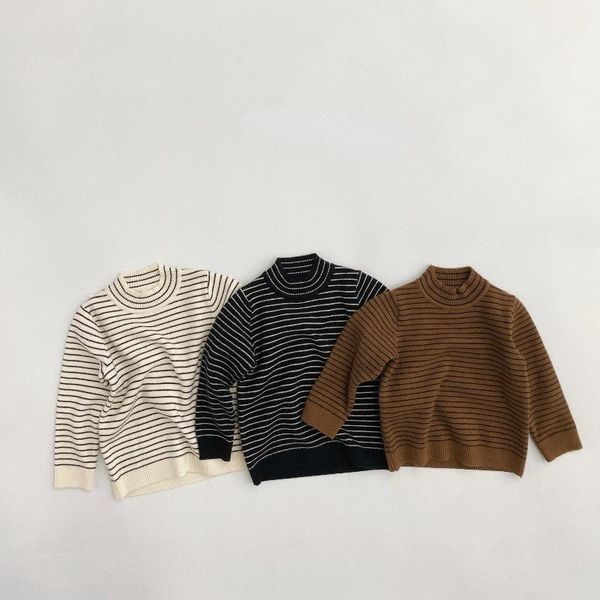 pullover chirdren's sweater later fall and winter round neck thick striped bottoming shirt for kids simple comfortable clothing, Blue
pullover chirdren's sweater later fall and winter round neck thick striped bottoming shirt for kids simple comfortable clothing, Blue