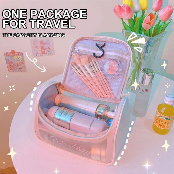 storage bags portable bag female transparent toiletry cosmetic large-capacity makeup lipstick key earphone data cables organizer 
storage bags portable bag female transparent toiletry cosmetic large-capacity makeup lipstick key earphone data cables organizer