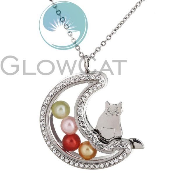 pendant necklaces rainbow moon cat magnetic charm living memory glass locket pearl cage rhinestone floating necklace, Silver
pendant necklaces rainbow moon cat magnetic charm living memory glass locket pearl cage rhinestone floating necklace, Silver