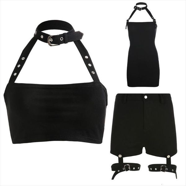 harajuku gothic punk choker halter women dresses crop metal buckle backless camisole, Black;gray
harajuku gothic punk choker halter women dresses crop metal buckle backless camisole, Black;gray