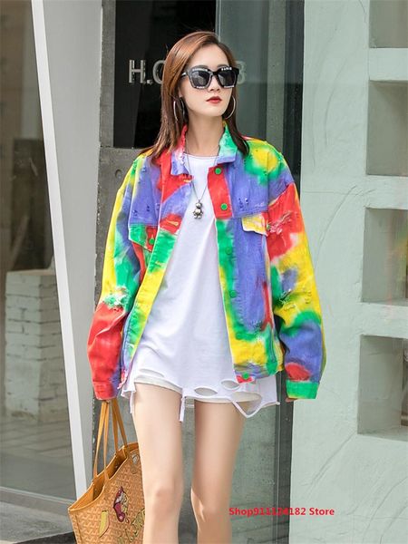 women's jackets european goods fashion heavy industry smudge wash water hole denim jacket women autumn loose long-sleeved lapel cardiga, Black;brown
women's jackets european goods fashion heavy industry smudge wash water hole denim jacket women autumn loose long-sleeved lapel cardiga, Black;brown