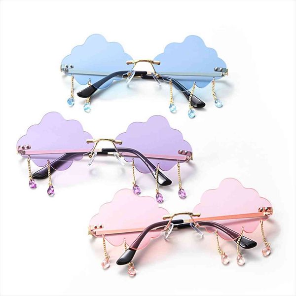 fashion rimless tassel clouds shaped sunglasses retro steampunk shades uv400 sun glasses funny disco, White;black
fashion rimless tassel clouds shaped sunglasses retro steampunk shades uv400 sun glasses funny disco, White;black