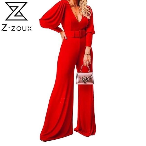 women jumpsuit v neck lantern sleeve rompers s high waist belt wide leg s spring summer 210513, Black;white
women jumpsuit v neck lantern sleeve rompers s high waist belt wide leg s spring summer 210513, Black;white