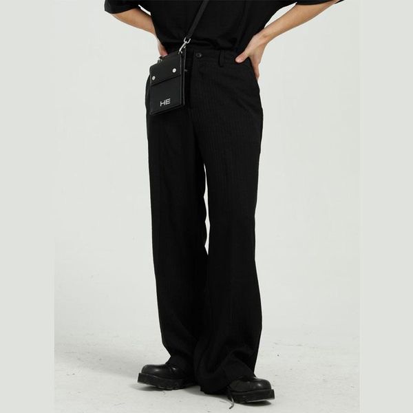 men elastic waist solid color japan korea streetwear vintage casual straight wide leg pant fashion show suit trousers for male men's pa, Black
men elastic waist solid color japan korea streetwear vintage casual straight wide leg pant fashion show suit trousers for male men's pa, Black