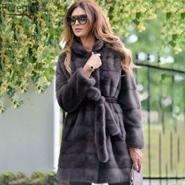 women's fur & faux furealux 2021 natural mink winter pure handmade thickened coat medium long retro clothing, Black
women's fur & faux furealux 2021 natural mink winter pure handmade thickened coat medium long retro clothing, Black